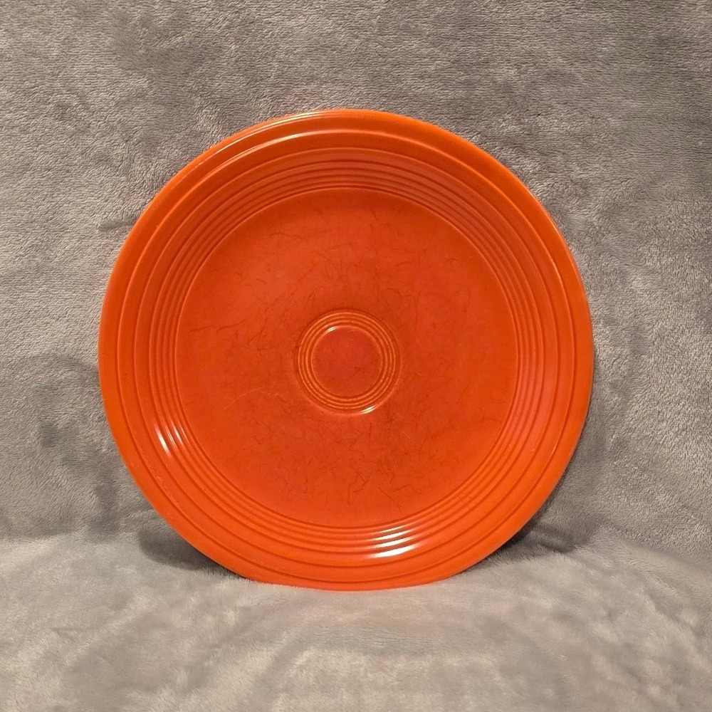 1936 Vintage Fiestaware Super Radioactive Red Orange Glaze Dinner Plate CPM 2064